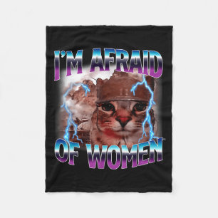 Grappige Spreuk Humor Bang Voor Vrouwen Kat Meme D Fleece Deken