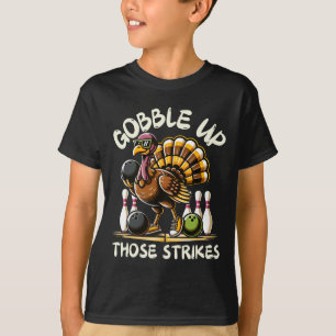 Grappige spreuk kalkoen bowlen Thanksgiving H T-shirt