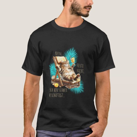 Grappige spreuk kat zomer cocktail t-shirt (Voorkant)
