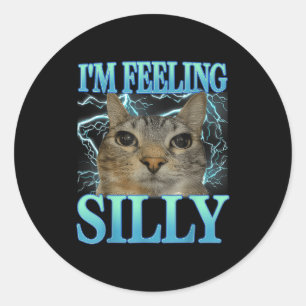 Grappige spreuk Kattenliefhebber Ik voel me dwaas Ronde Sticker
