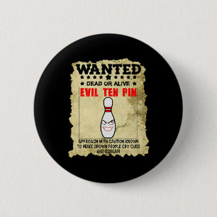 Grappige spreuk kwaadaardige tienpin met voorzicht ronde button 5,7 cm