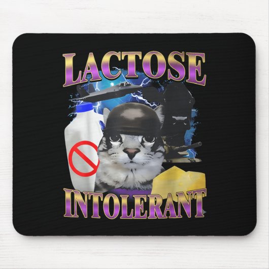 Grappige spreuk lactose intolerant grappige kat me muismat (Voorkant)