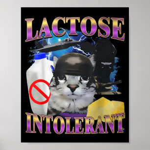 Grappige spreuk lactose intolerant grappige kat me poster