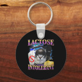 Grappige spreuk lactose intolerant grappige kat me sleutelhanger (Voorkant)