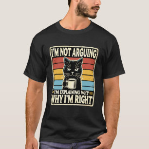 Grappige spreuk Meme grap zwarte kat Humoristische T-shirt