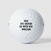 Grappige spreuk met gepersonaliseerde naam golfballen (Voorkant)
