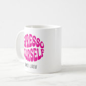 Grappige Spreuk Moderne Espresso Zelf Retro Naam Koffiemok (Voorkant links)