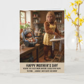 Grappige spreuk Moederdag Kaart (Gele Bloem)