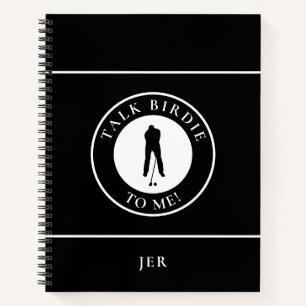 Grappige spreuk Monogram Golf Log Speldag Voortgan Notitieboek