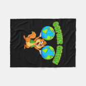 Grappige spreuk over Aarddag Gopher groene cartoon Fleece Deken (Voorkant (Horizontaal))