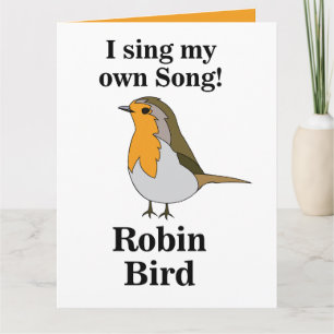 Grappige spreuk over de roodborst kaart