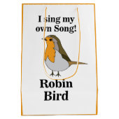 Grappige spreuk over de roodborst medium cadeauzakje (Achterkant)