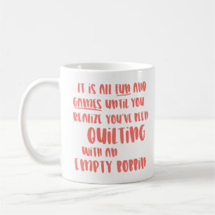 Grappige spreuk over quilten voor quilters koffiemok