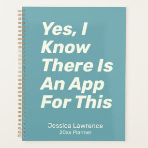 Grappige spreuk over technologie gepersonaliseerd planner