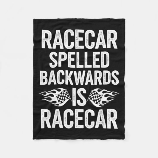 Grappige spreuk Racecar achterstevoren gespeld Rac Fleece Deken (Voorkant)