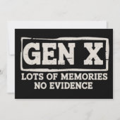 Grappige Spreuk Sarcasme Gen X Veel Herinneringen Kaart (Voorkant)