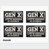 Grappige Spreuk Sarcasme Gen X Veel Herinneringen  Rechthoekige Sticker (Vel)