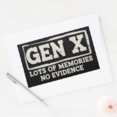 Grappige Spreuk Sarcasme Gen X Veel Herinneringen  Rechthoekige Sticker (Envelop)