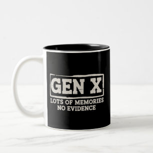 Grappige Spreuk Sarcasme Gen X Veel Herinneringen Tweekleurige Koffiemok