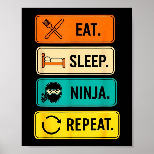 Grappige spreuk slaap ninja herhaal sarcastisch poster (Voorkant)