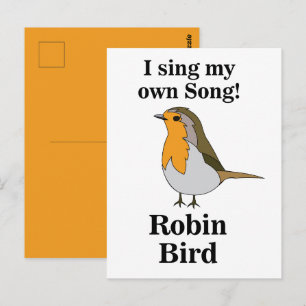 Grappige spreuk van de roodborst briefkaart