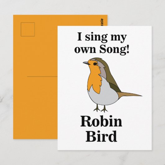 Grappige spreuk van de roodborst briefkaart (Voorkant / Achterkant)