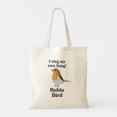 Grappige spreuk van roodborstje tote bag (Achterkant)