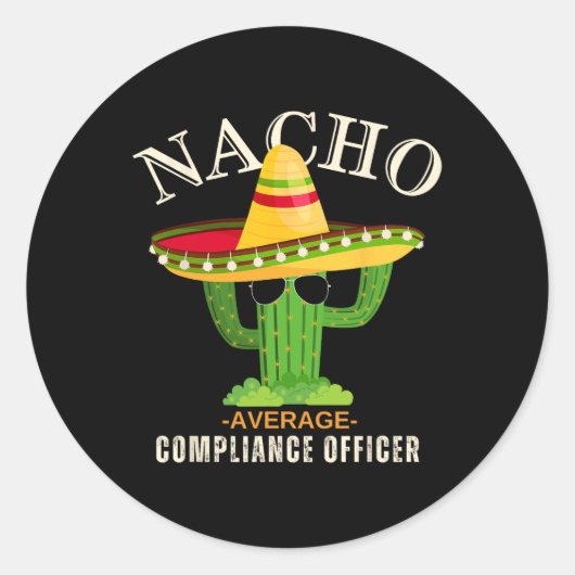 Grappige spreuk vintage nacho gemiddelde naleving  ronde sticker (Voorkant)