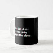Grappige spreuk voor data-analist over datawerk koffiemok (Voorkant links)
