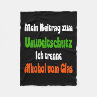 Grappige spreuk voor milieubescherming, alcohol fleece deken
