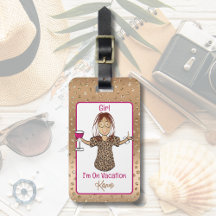 Grappige spreuk Vrouwelijke Cartoon Vakantie Fun G