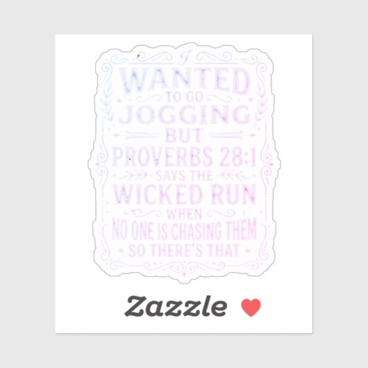 Grappige Spreuken 28:1 Hardlopen Humor Spreuk Sticker (Vel)