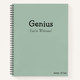 Grappige Spreuken "Genius Je Bent Welkom" Moderne Notitieboek