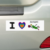 Grappige springende augurk die pickleball speelt bumpersticker (Op auto)