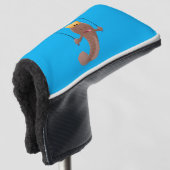 Grappige springende modderspringer vis cartoon  golfheadcover (3/4 voorkant)