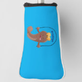 Grappige springende modderspringer vis cartoon  golfheadcover (Draai 90)