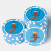 Grappige springende modderspringer vis cartoon poker chips (Opstapeling)
