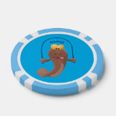Grappige springende modderspringer vis cartoon poker chips (Enkel)