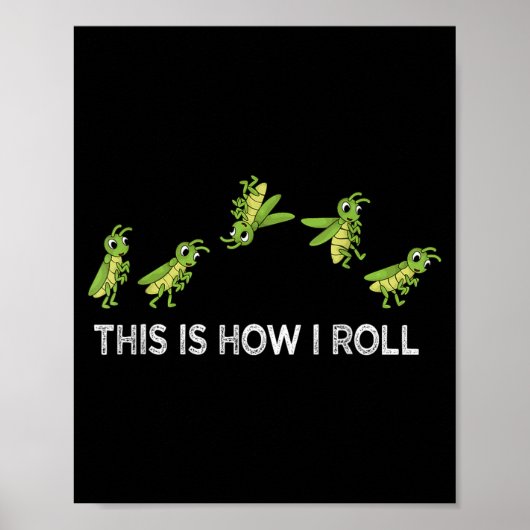 Grappige sprinkhaanliefhebber kinderen insecten sp poster (Voorkant)