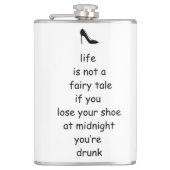 grappige sprookje Assepoester glazen slipper Heupfles (Voorkant)