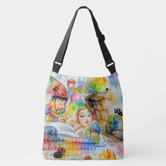 Grappige sprookjesachtige illustratie crossbody tas (Voorkant)