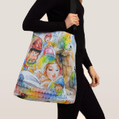 Grappige sprookjesachtige illustratie crossbody tas (Dichtbij)