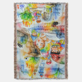 Grappige sprookjesachtige illustratie deken (Voorkant Verticaal)