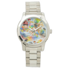 Grappige sprookjesachtige illustratie horloge