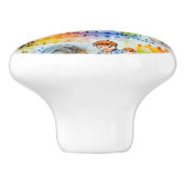 Grappige sprookjesachtige illustratie keramische knop (Zijkant)