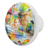 Grappige sprookjesachtige illustratie keramische knop (Rechts)