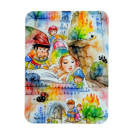Grappige sprookjesachtige illustratie magneet (Verticaal)