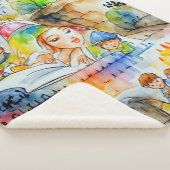 Grappige sprookjesachtige illustratie sherpa deken (3/4)