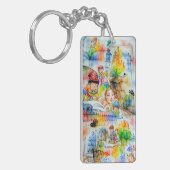 Grappige sprookjesachtige illustratie sleutelhanger (Voorkant Links)