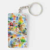 Grappige sprookjesachtige illustratie sleutelhanger (achterkant)